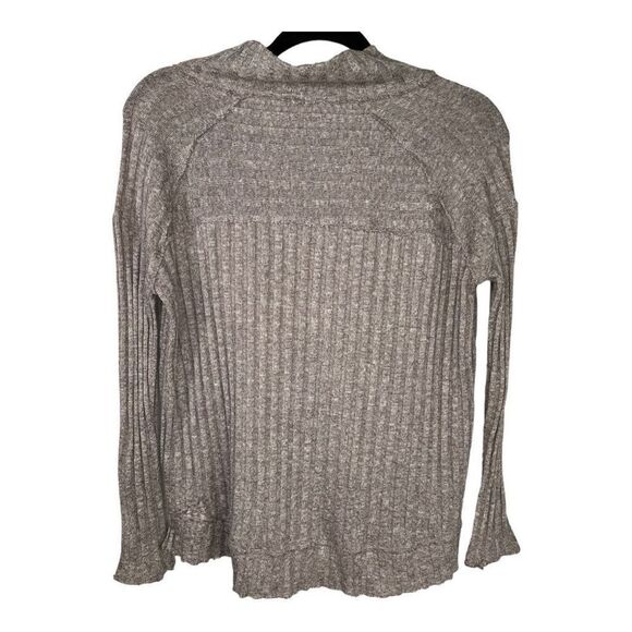 Free People Women's Clarissa Pullover Ribbed Mock Neck Sweater Tan/White Size XS - Picture 2 of 6